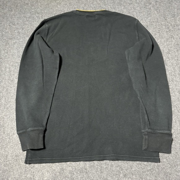 Polo Ralph Lauren Men's Thermal Shirt Long Sleeve Size L Black Yellow Trim - Picture 4 of 6